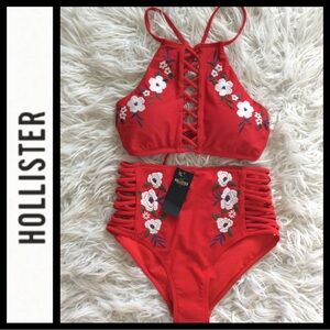 NWT Hollister Caged High Waist Halter Bikini